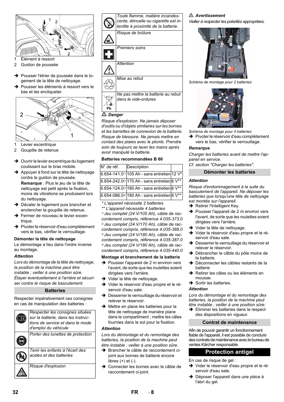 Protection antigel | Karcher B 60 W User Manual | Page 32 / 312