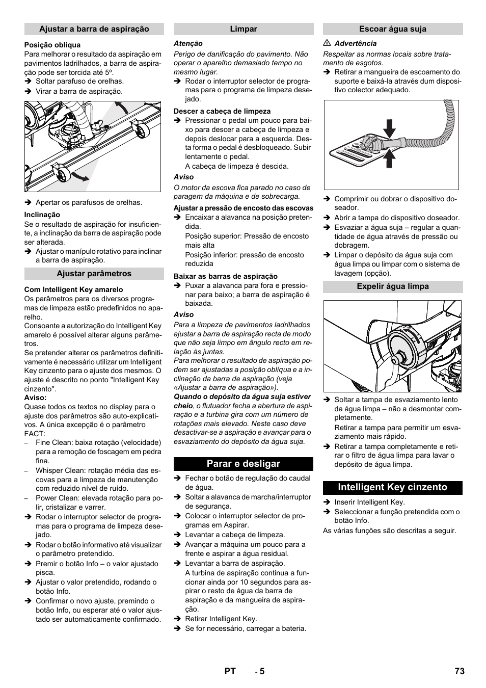 Parar e desligar, Intelligent key cinzento | Karcher B 60 W User Manual | Page 73 / 312