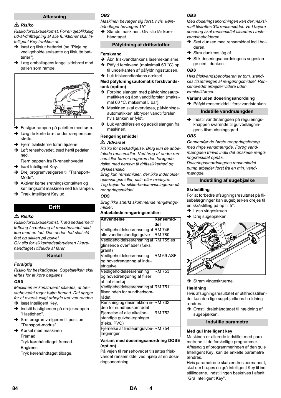 Drift | Karcher B 60 W User Manual | Page 84 / 312