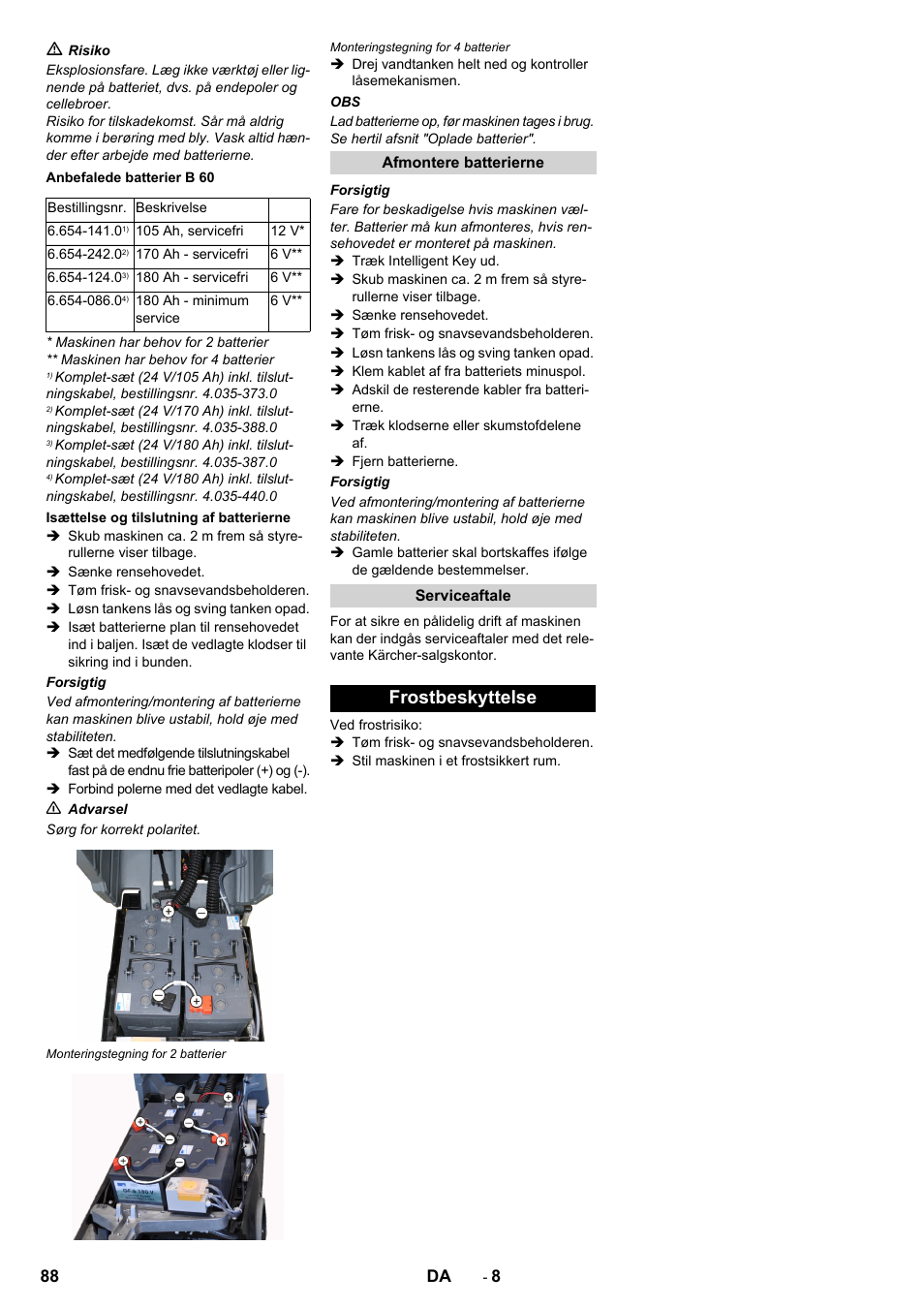 Frostbeskyttelse | Karcher B 60 W User Manual | Page 88 / 312