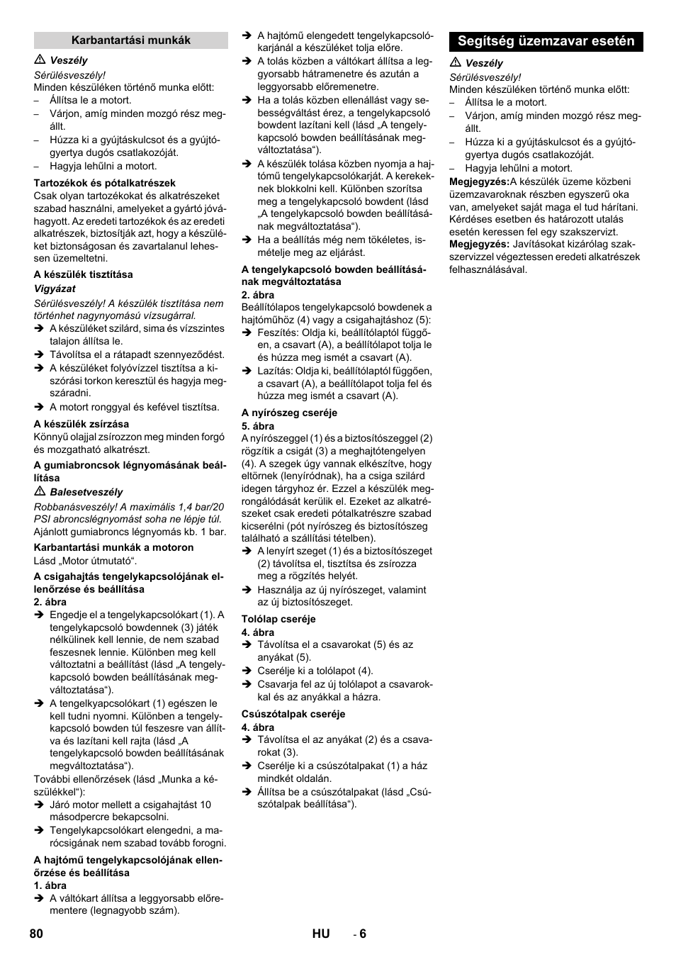 Segítség üzemzavar esetén | Karcher STH 5-56 User Manual | Page 80 / 128