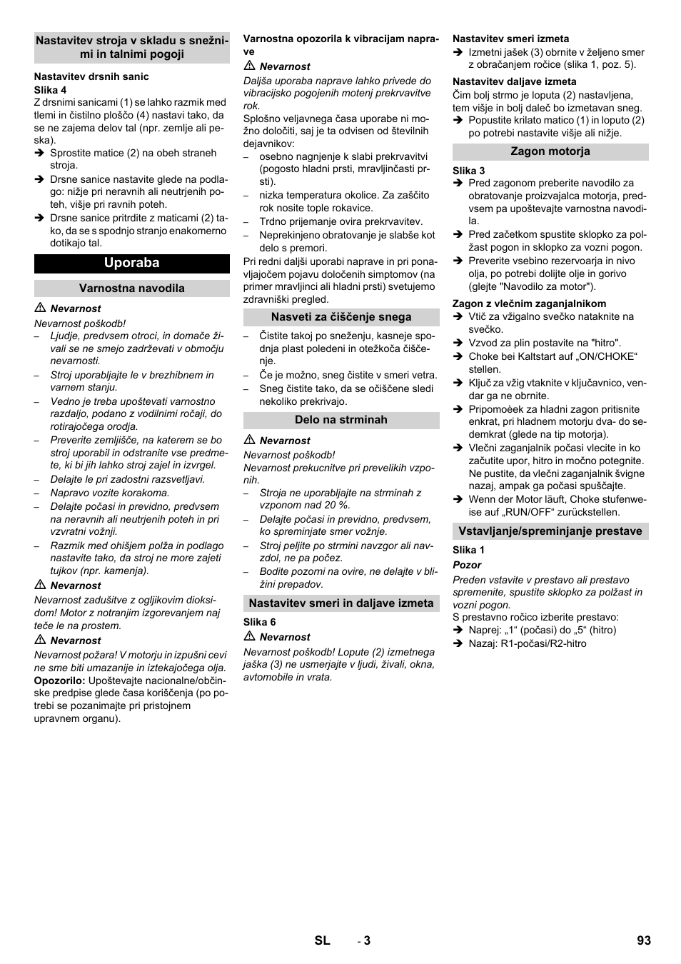 Uporaba | Karcher STH 5-56 User Manual | Page 93 / 128