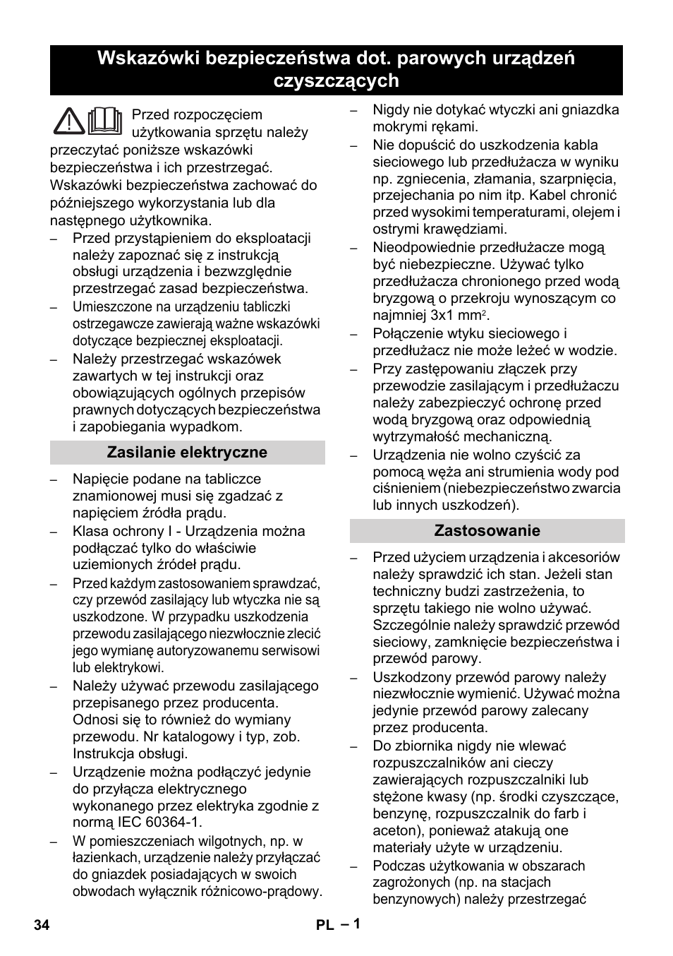 Polski | Karcher DE 4002 EU User Manual | Page 34 / 60