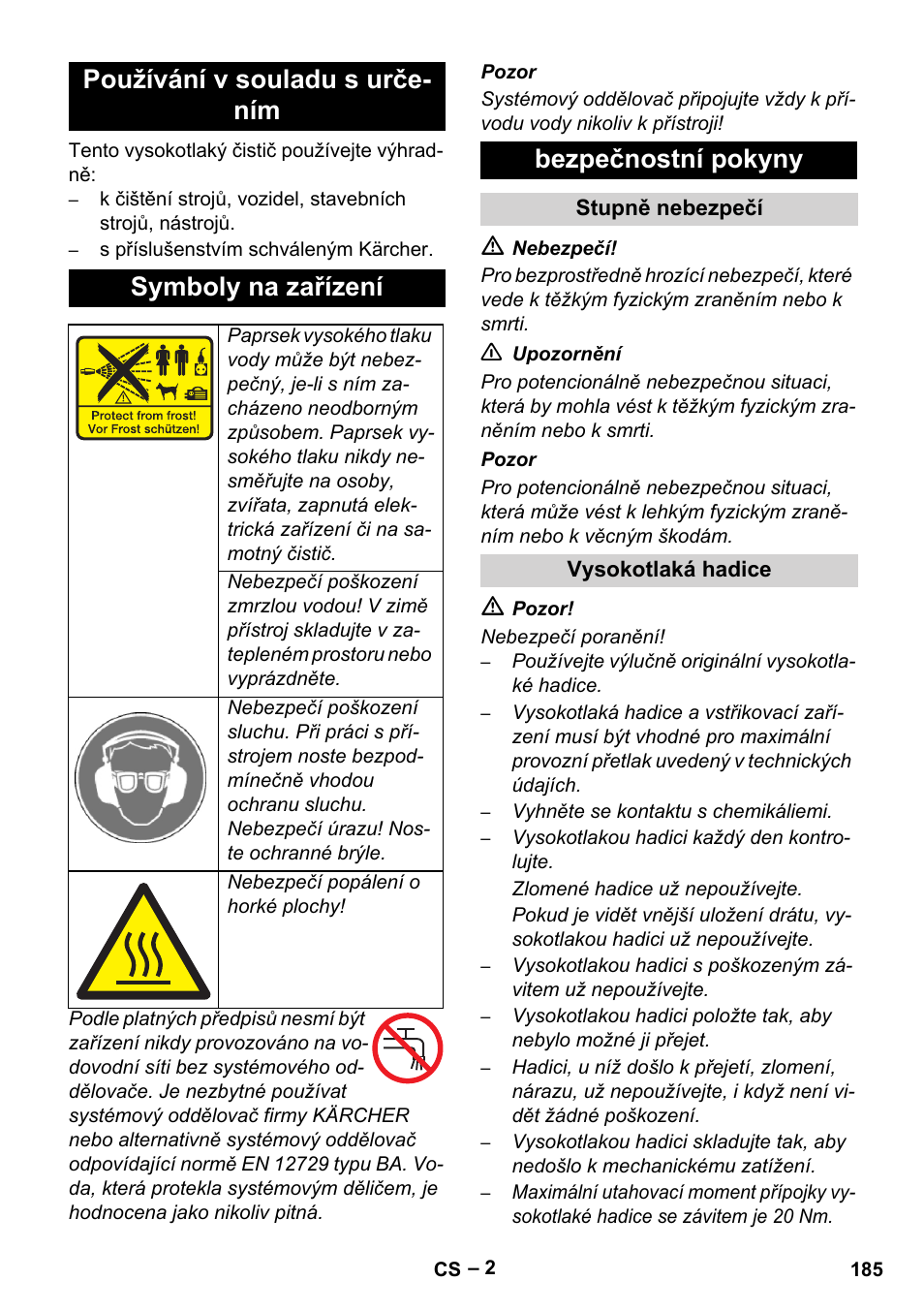 Bezpečnostní pokyny | Karcher HD 9-50-4 User Manual | Page 185 / 340