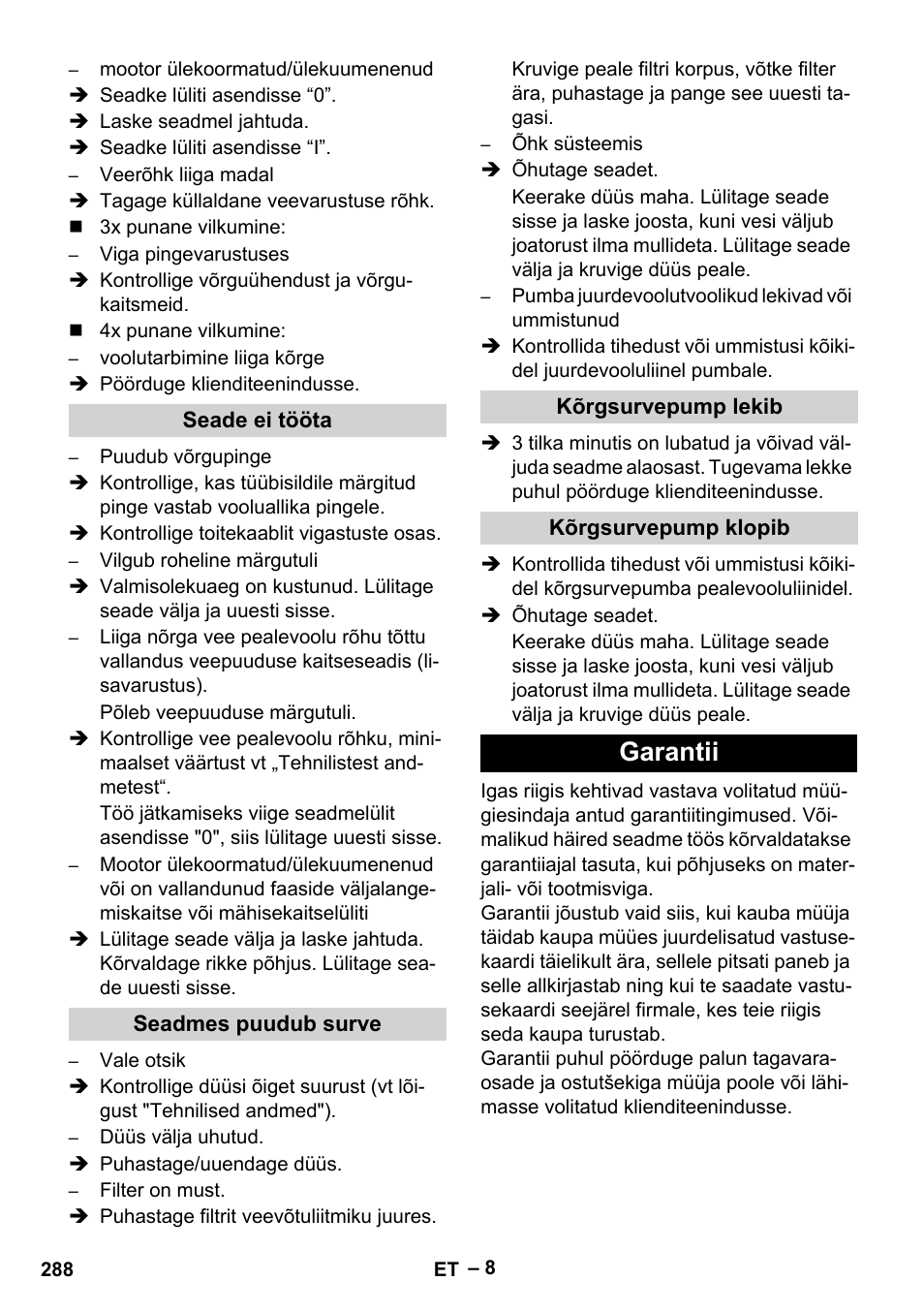 Garantii | Karcher HD 9-50-4 User Manual | Page 288 / 340