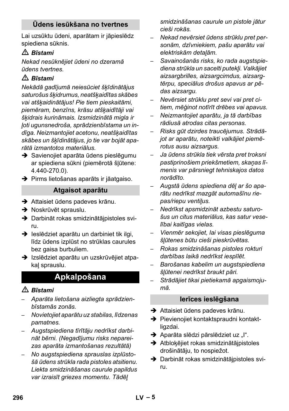 Apkalpošana | Karcher HD 9-50-4 User Manual | Page 296 / 340