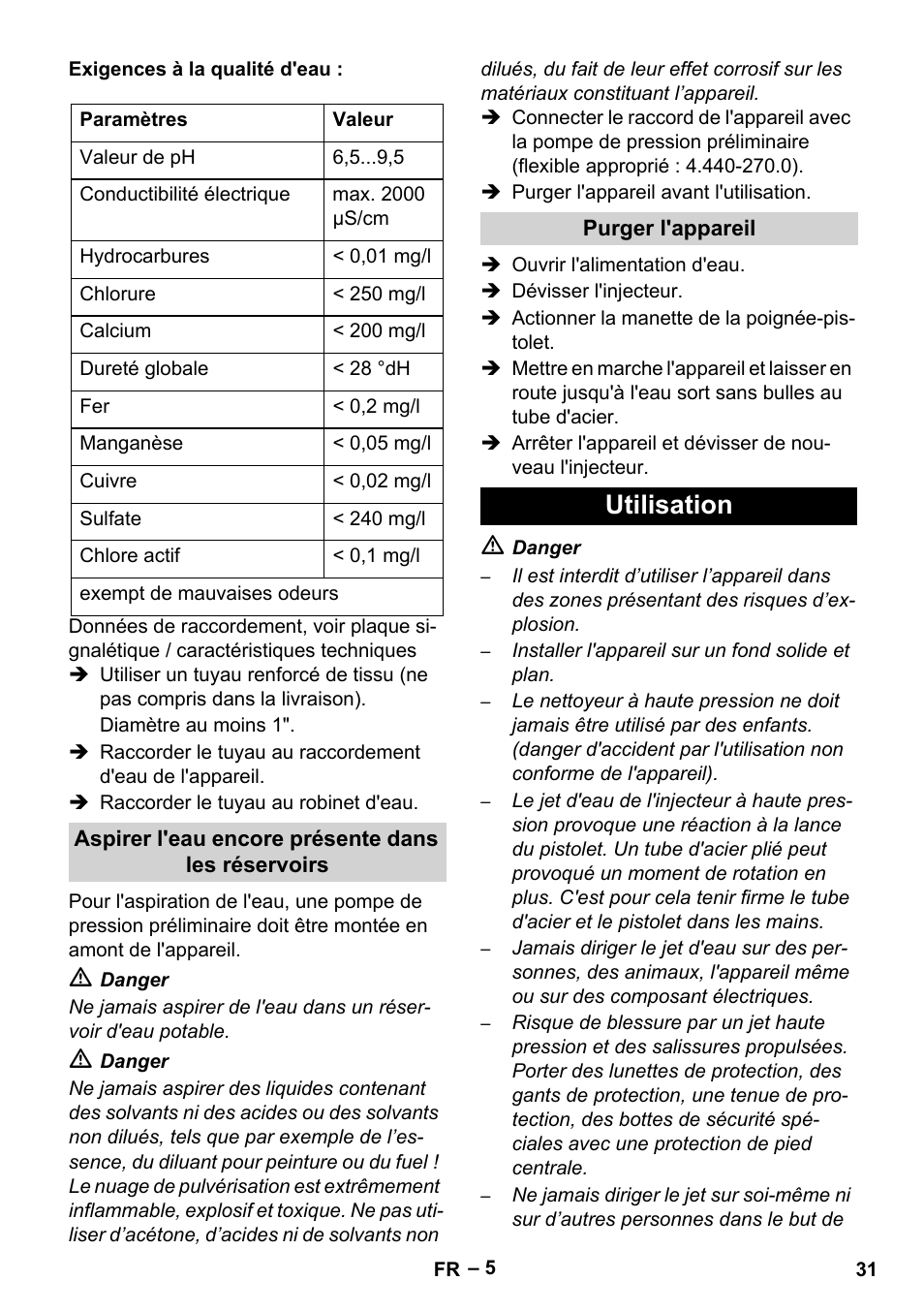 Utilisation | Karcher HD 9-50-4 User Manual | Page 31 / 340