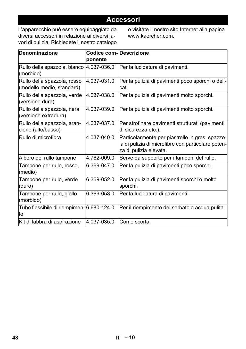 Accessori | Karcher BR 35-12 Bp Pack User Manual | Page 48 / 340