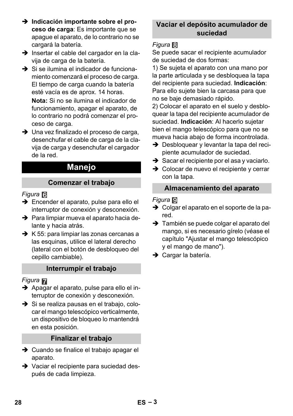 Manejo | Karcher K 55 Pet Plus User Manual | Page 28 / 136