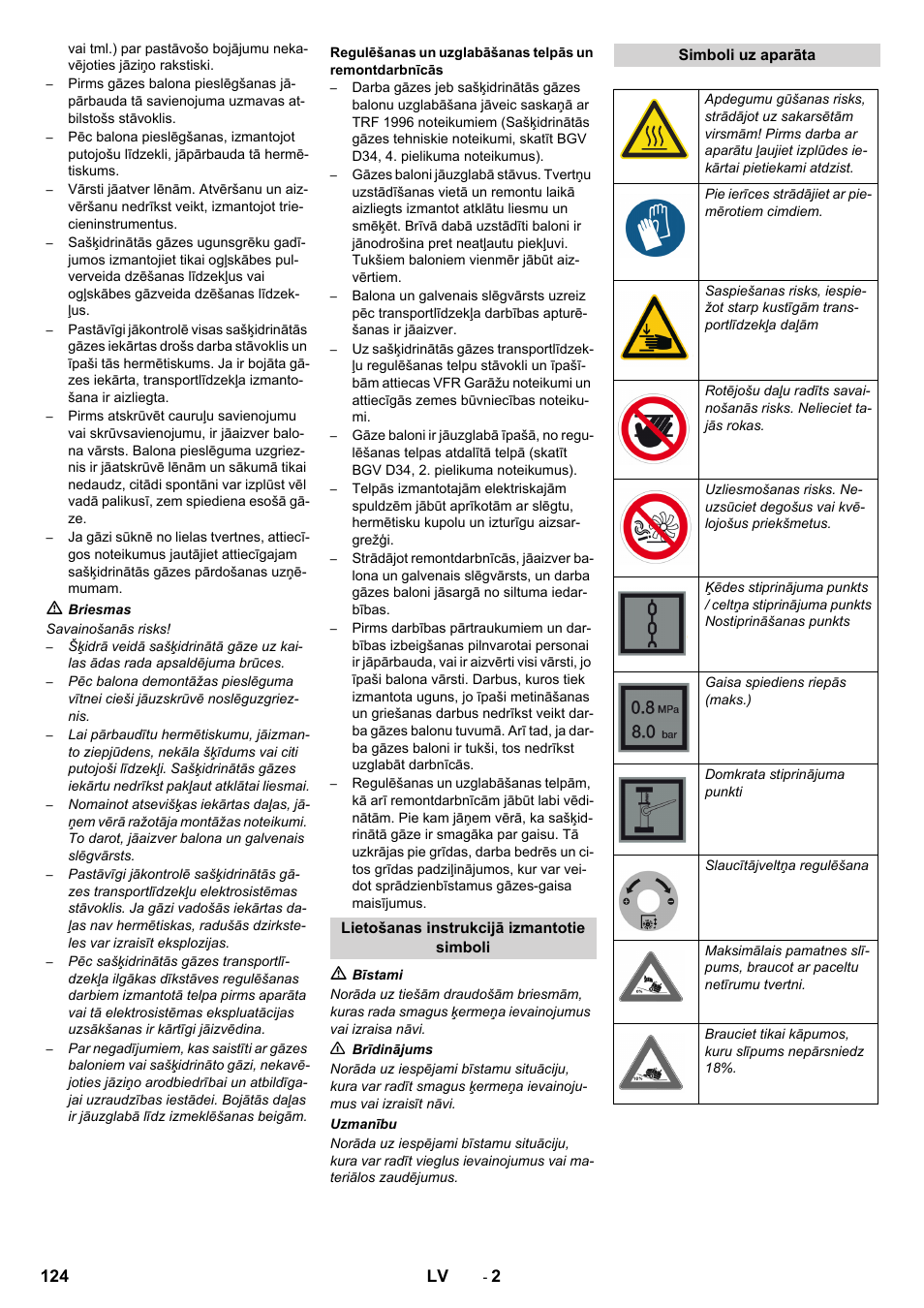 Karcher KM 150-500 LPG User Manual | Page 124 / 148