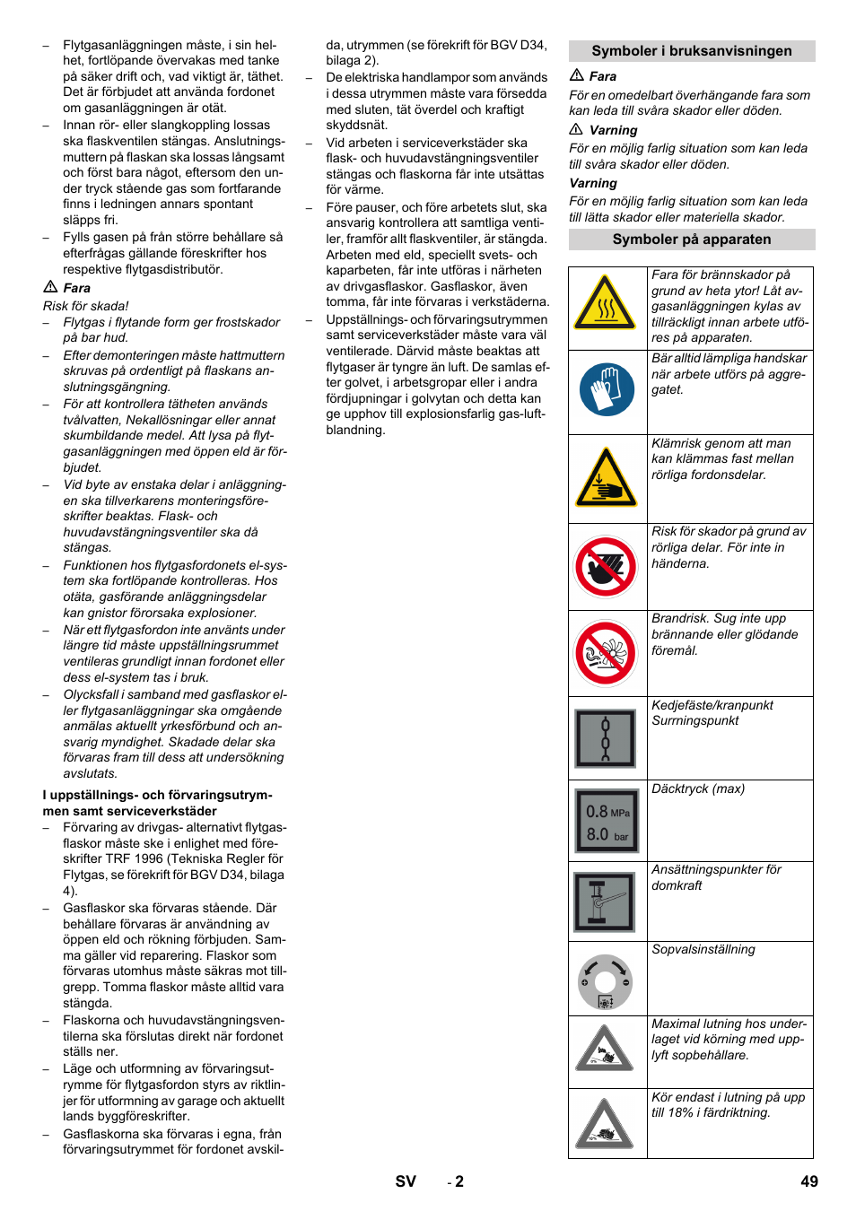 Karcher KM 150-500 LPG User Manual | Page 49 / 148
