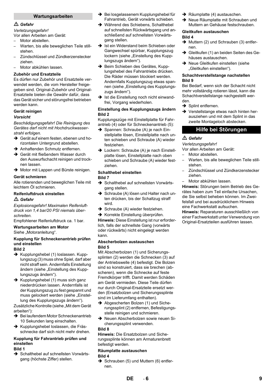 Hilfe bei störungen | Karcher STH 10-76 W User Manual | Page 9 / 136