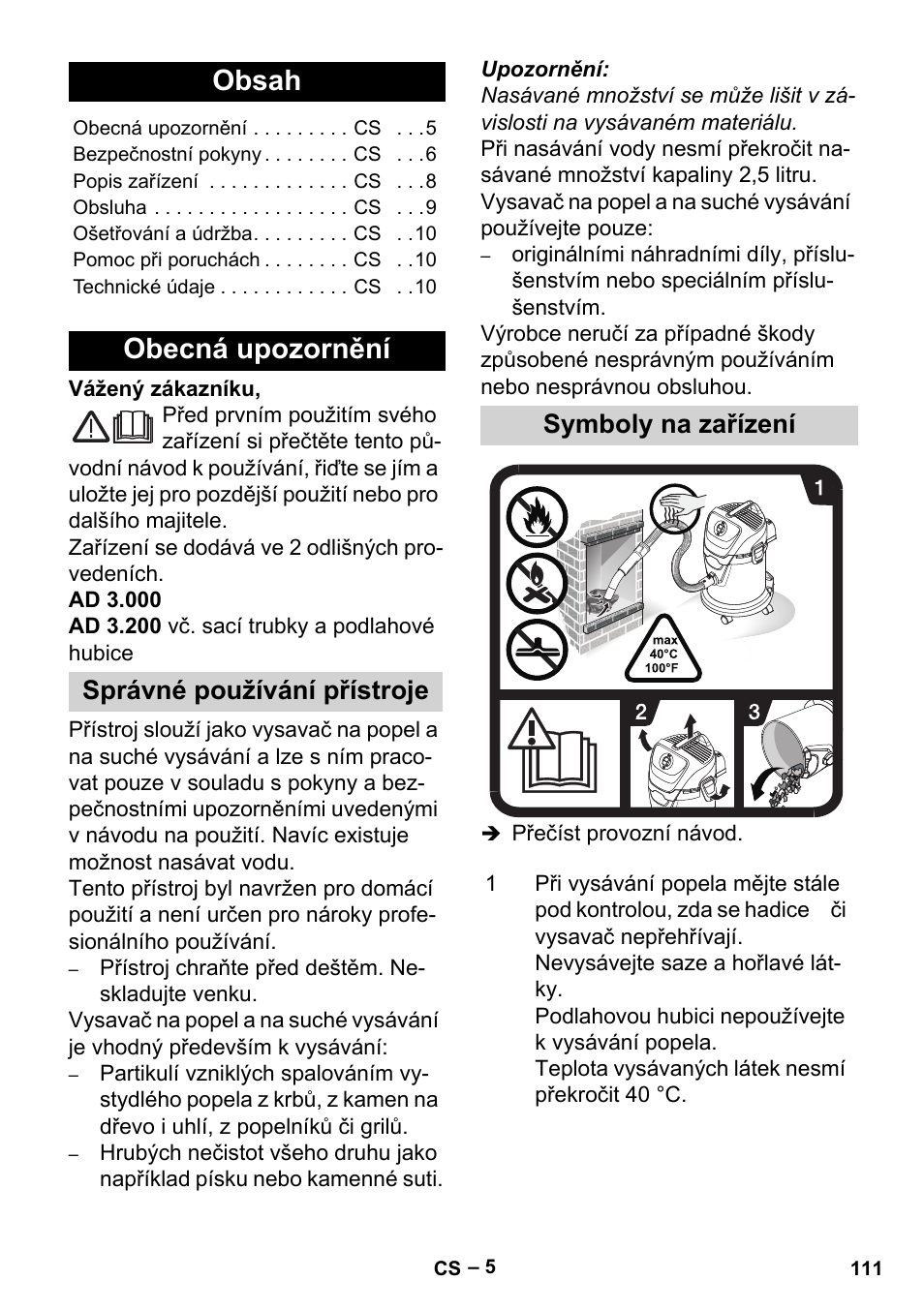 Karcher Aspiracenere AD 3-200 User Manual | Page 111 / 214