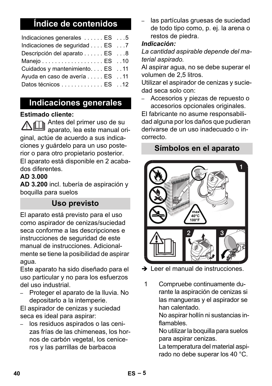 Karcher Aspiracenere AD 3-200 User Manual | Page 40 / 214