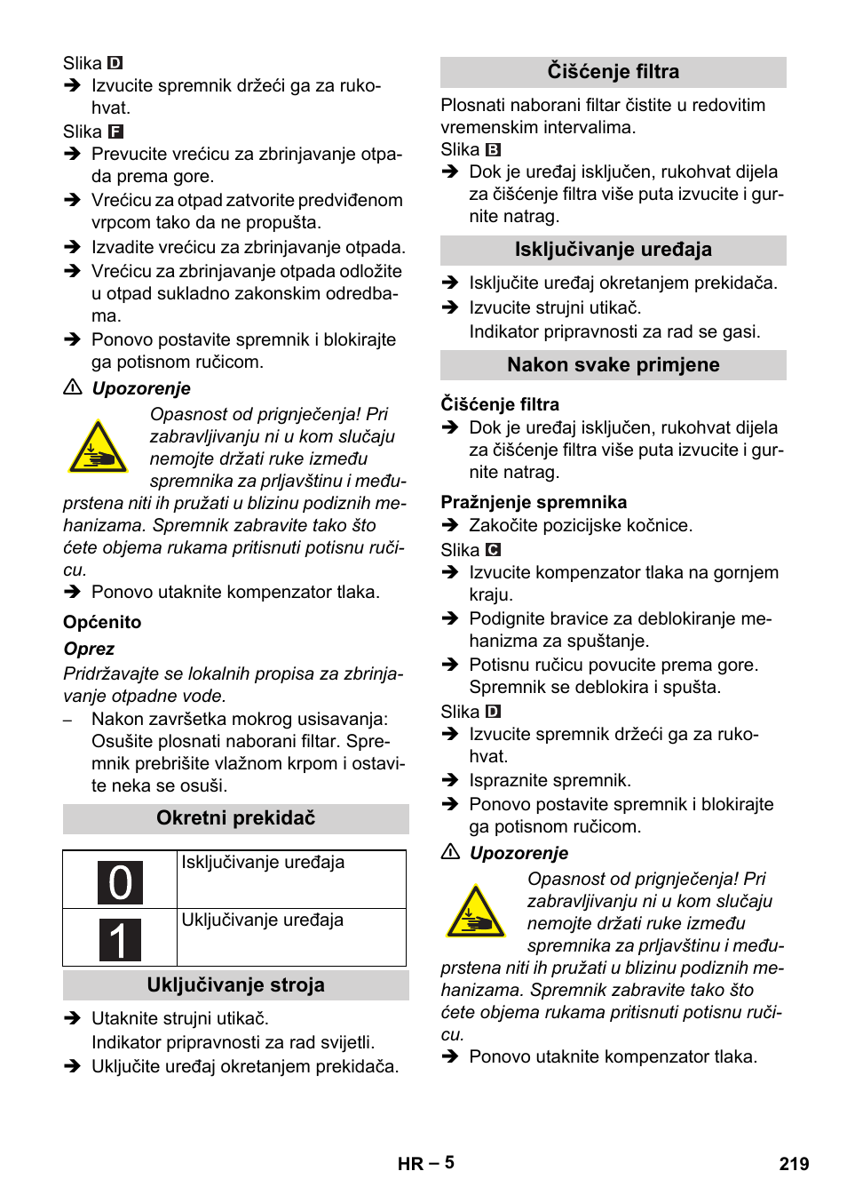 Karcher IVC 60-30 Tact H Z22 EU User Manual | Page 219 / 292