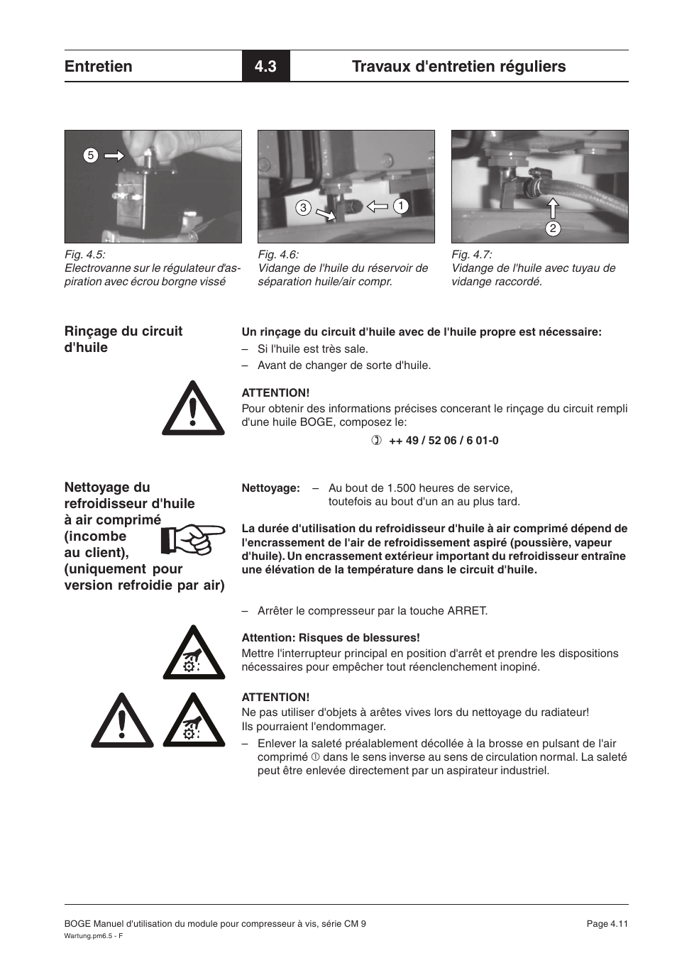 Entretien, 3 travaux d'entretien réguliers | Karcher HD 7-250 De Tr1 User Manual | Page 126 / 264