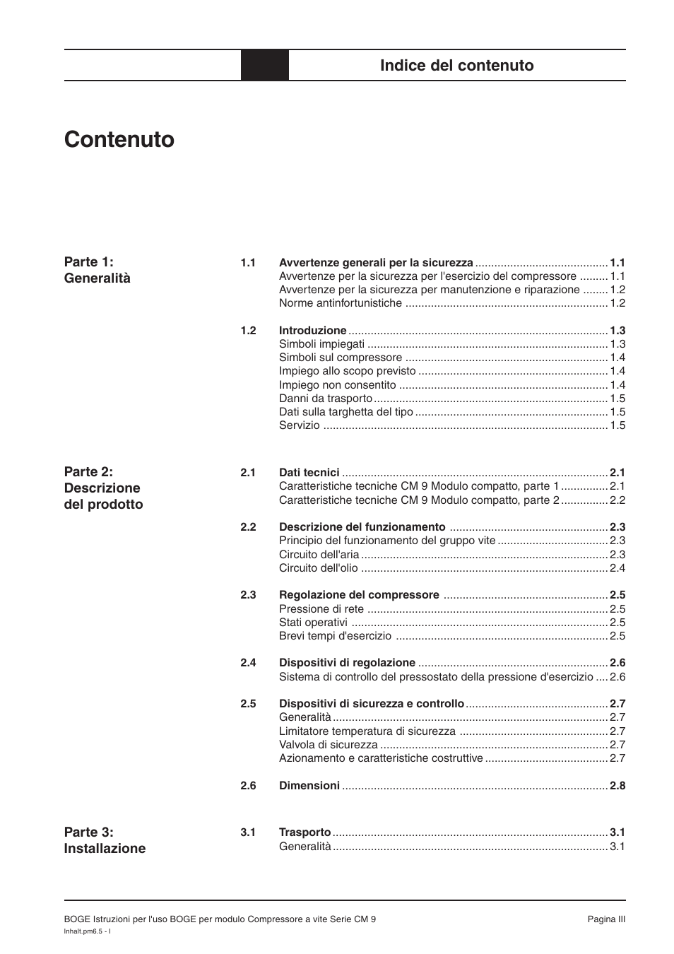 Contenuto, Indice del contenuto 1 | Karcher HD 7-250 De Tr1 User Manual | Page 137 / 264