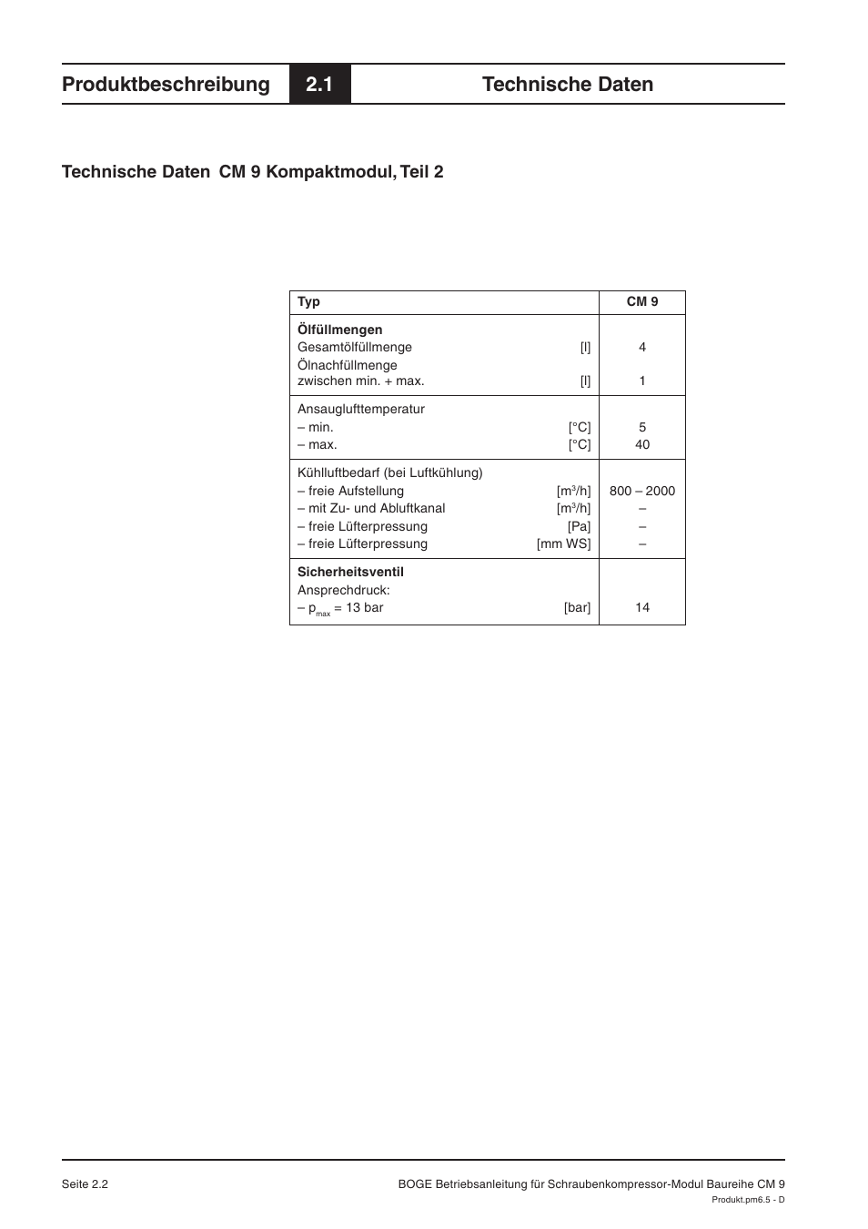 Produktbeschreibung, 1 technische daten, Technische daten cm 9 kompaktmodul, teil 2 | Karcher HD 7-250 De Tr1 User Manual | Page 15 / 264