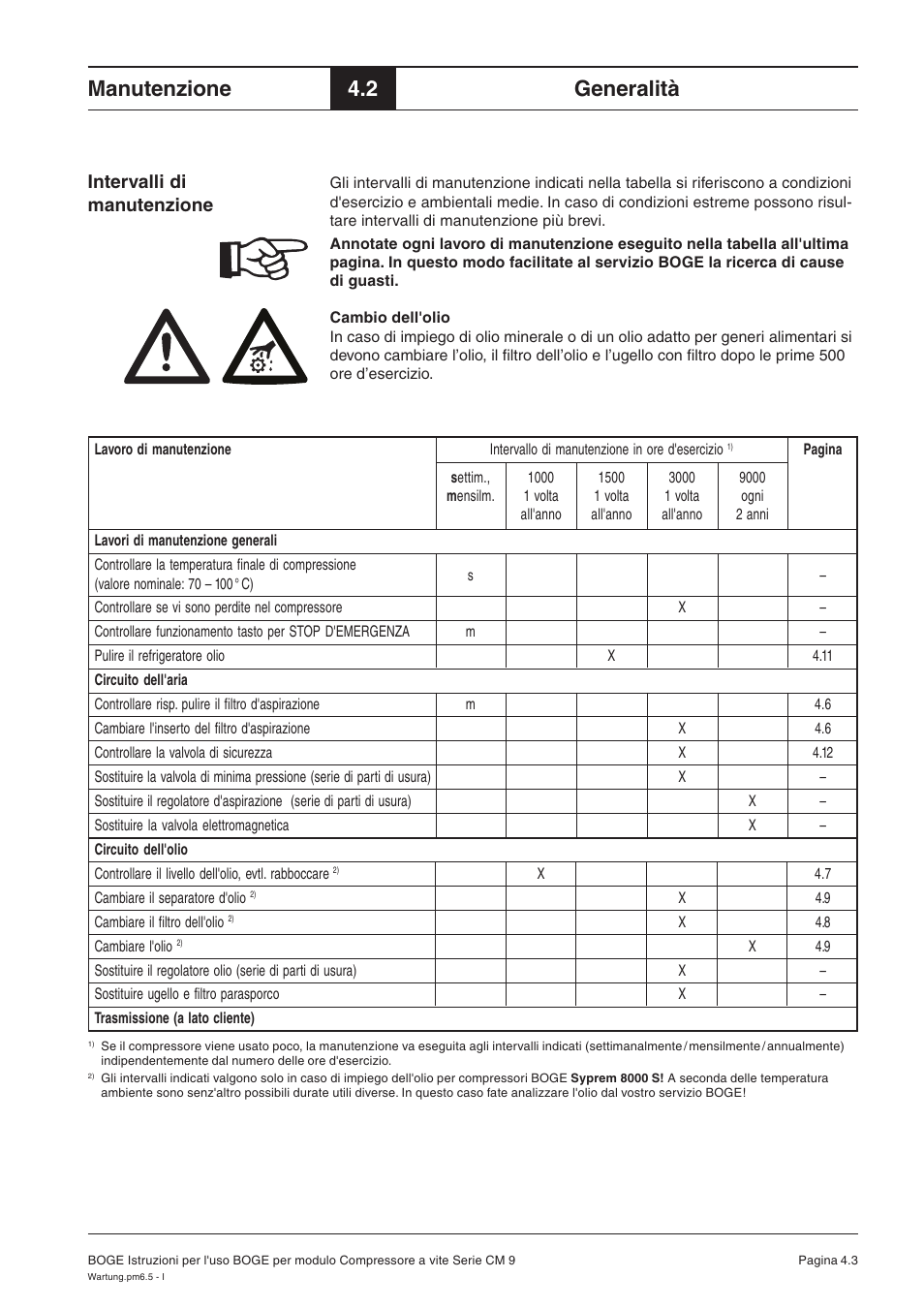 Manutenzione, 2 generalità, Intervalli di manutenzione | Karcher HD 7-250 De Tr1 User Manual | Page 161 / 264