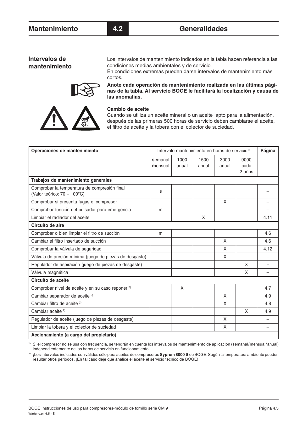 Mantenimiento, 2 generalidades, Intervalos de mantenimiento | Karcher HD 7-250 De Tr1 User Manual | Page 204 / 264