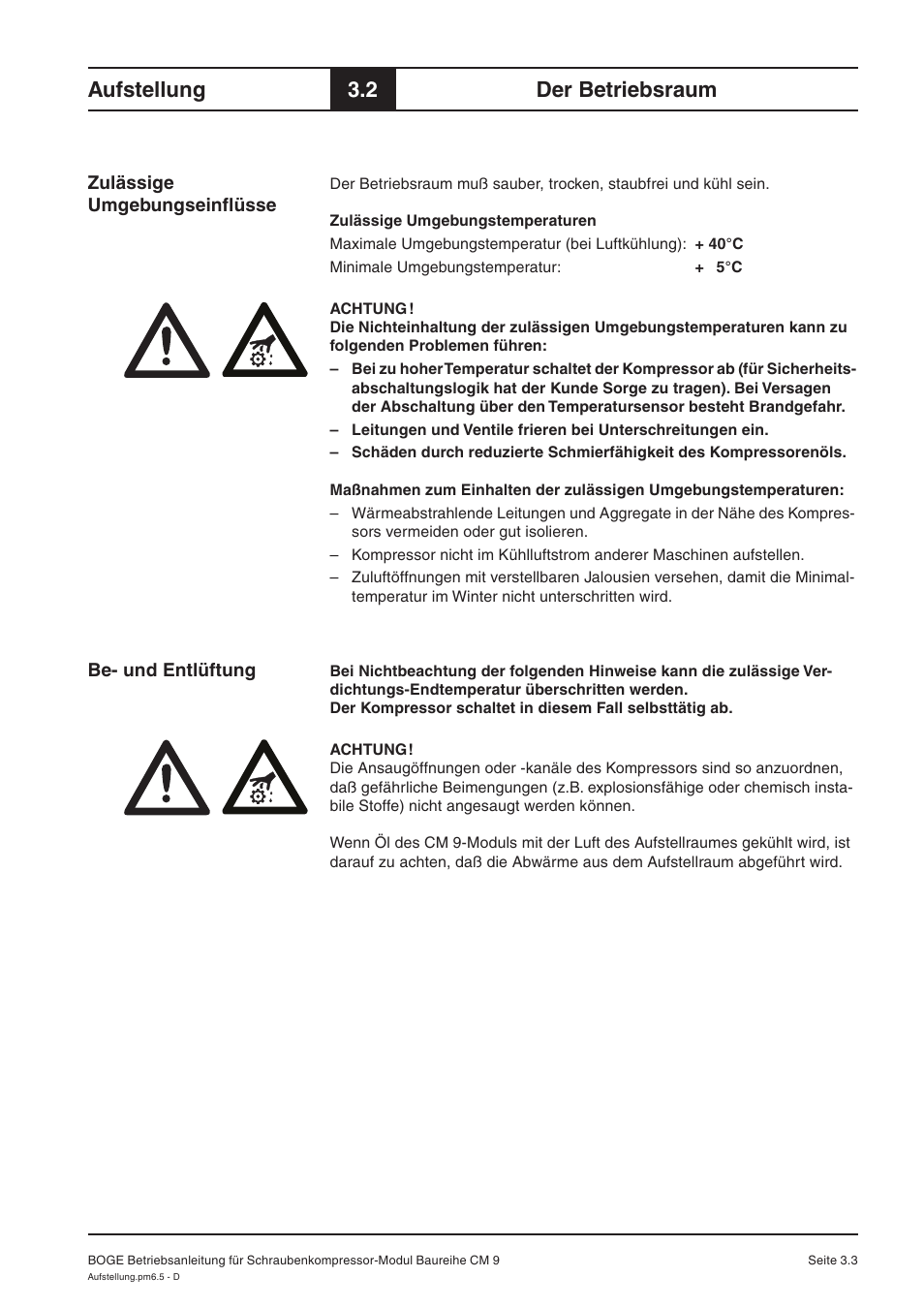 Aufstellung, 2 der betriebsraum | Karcher HD 7-250 De Tr1 User Manual | Page 24 / 264