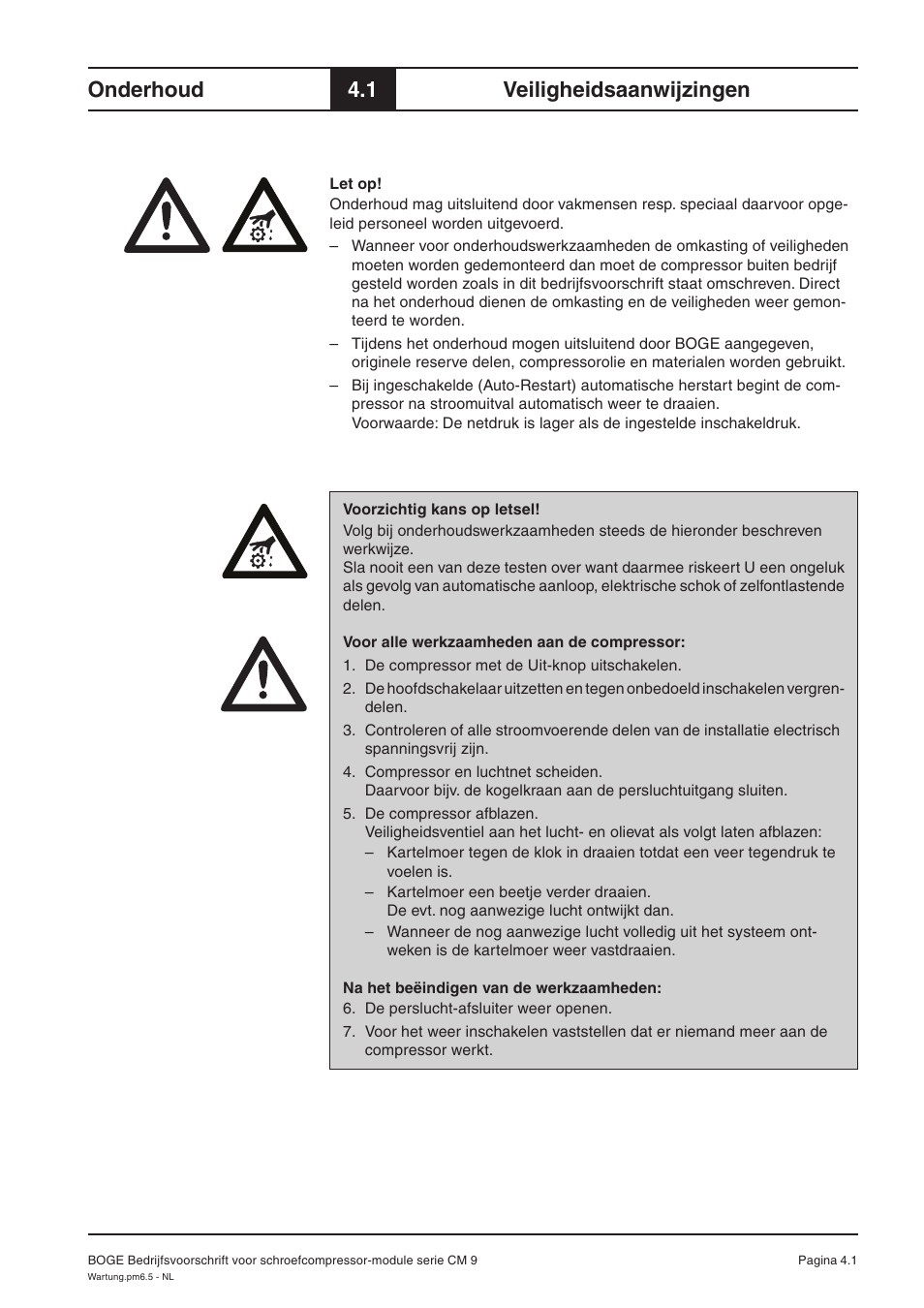 Onderhoud, 1 veiligheidsaanwijzingen | Karcher HD 7-250 De Tr1 User Manual | Page 245 / 264