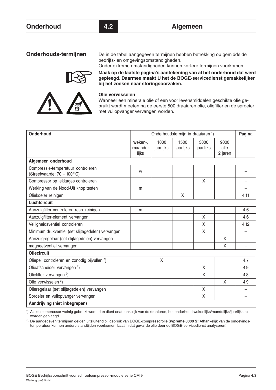 Onderhoud, 2 algemeen, Onderhouds-termijnen | Karcher HD 7-250 De Tr1 User Manual | Page 247 / 264