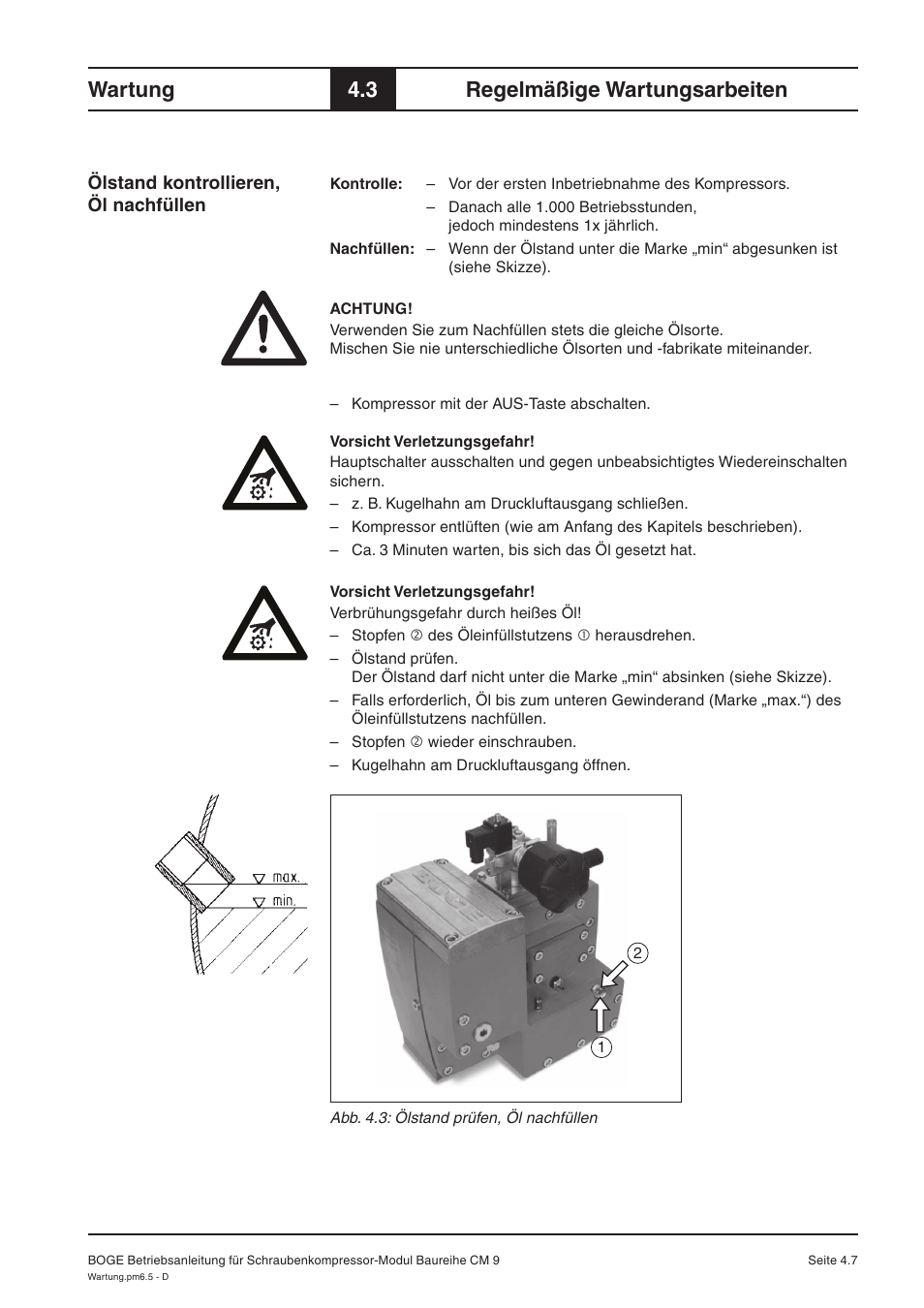 Wartung, 3 regelmäßige wartungsarbeiten | Karcher HD 7-250 De Tr1 User Manual | Page 34 / 264