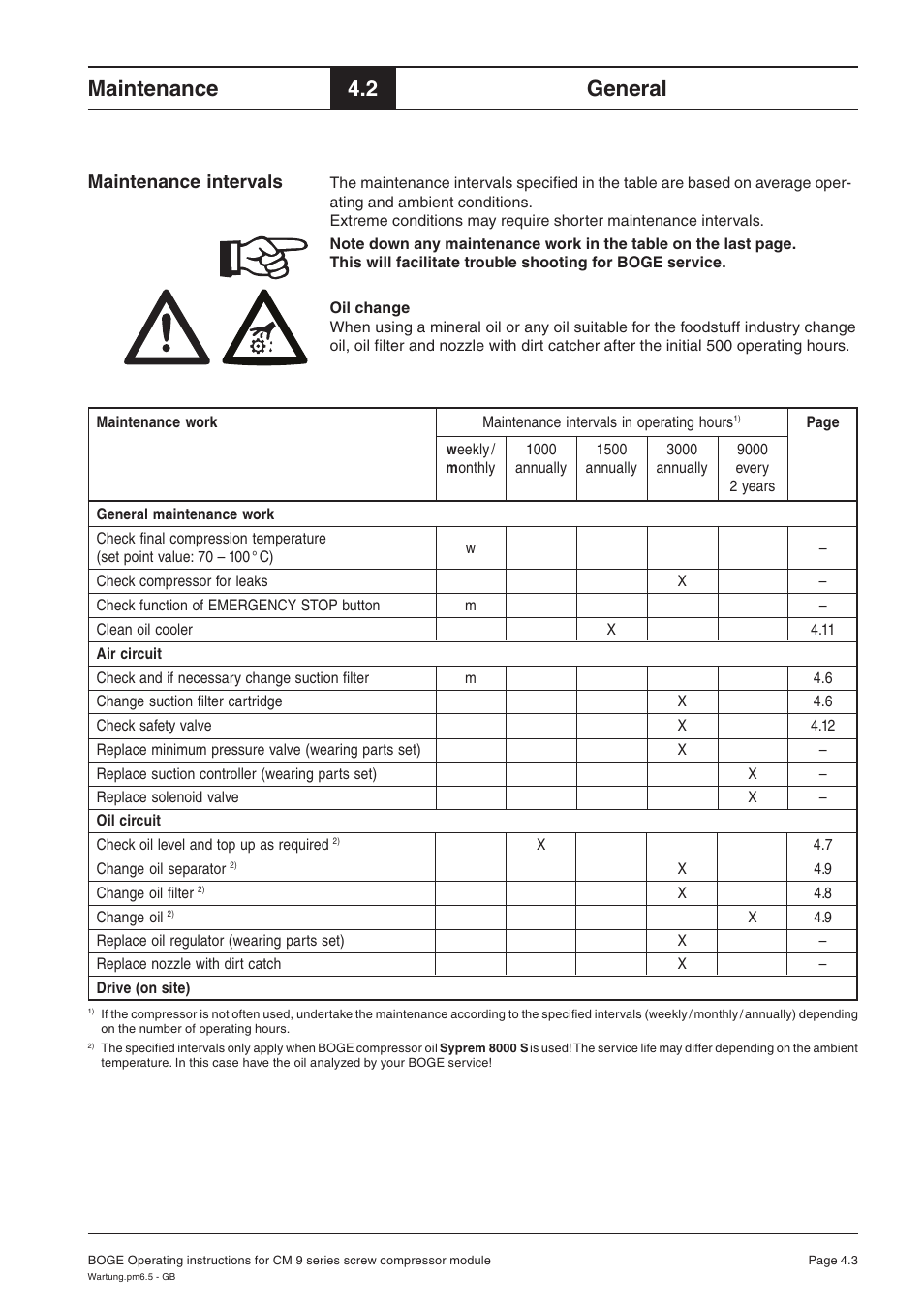 Maintenance, 2 general, Maintenance intervals | Karcher HD 7-250 De Tr1 User Manual | Page 73 / 264