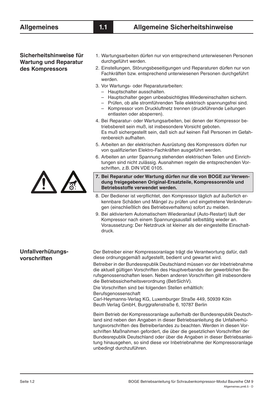 Allgemeines, 1 allgemeine sicherheitshinweise | Karcher HD 7-250 De Tr1 User Manual | Page 9 / 264