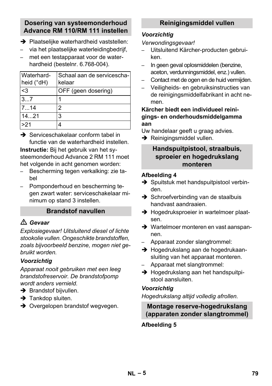Brandstof navullen, Reinigingsmiddel vullen | Karcher HDS 13-20-4 SX User Manual | Page 79 / 472