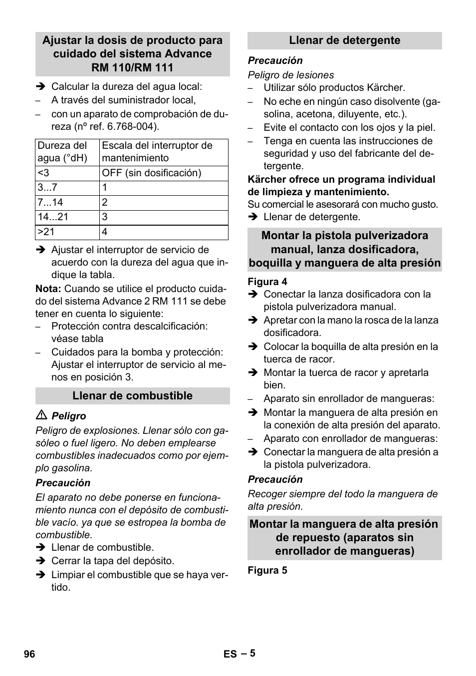 Llenar de combustible, Llenar de detergente | Karcher HDS 13-20-4 SX User Manual | Page 96 / 472