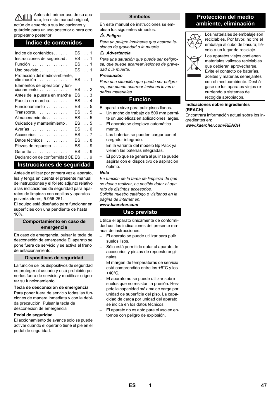 Karcher BDP 50 - 2000 RS Bp Pack User Manual | Page 47 / 236