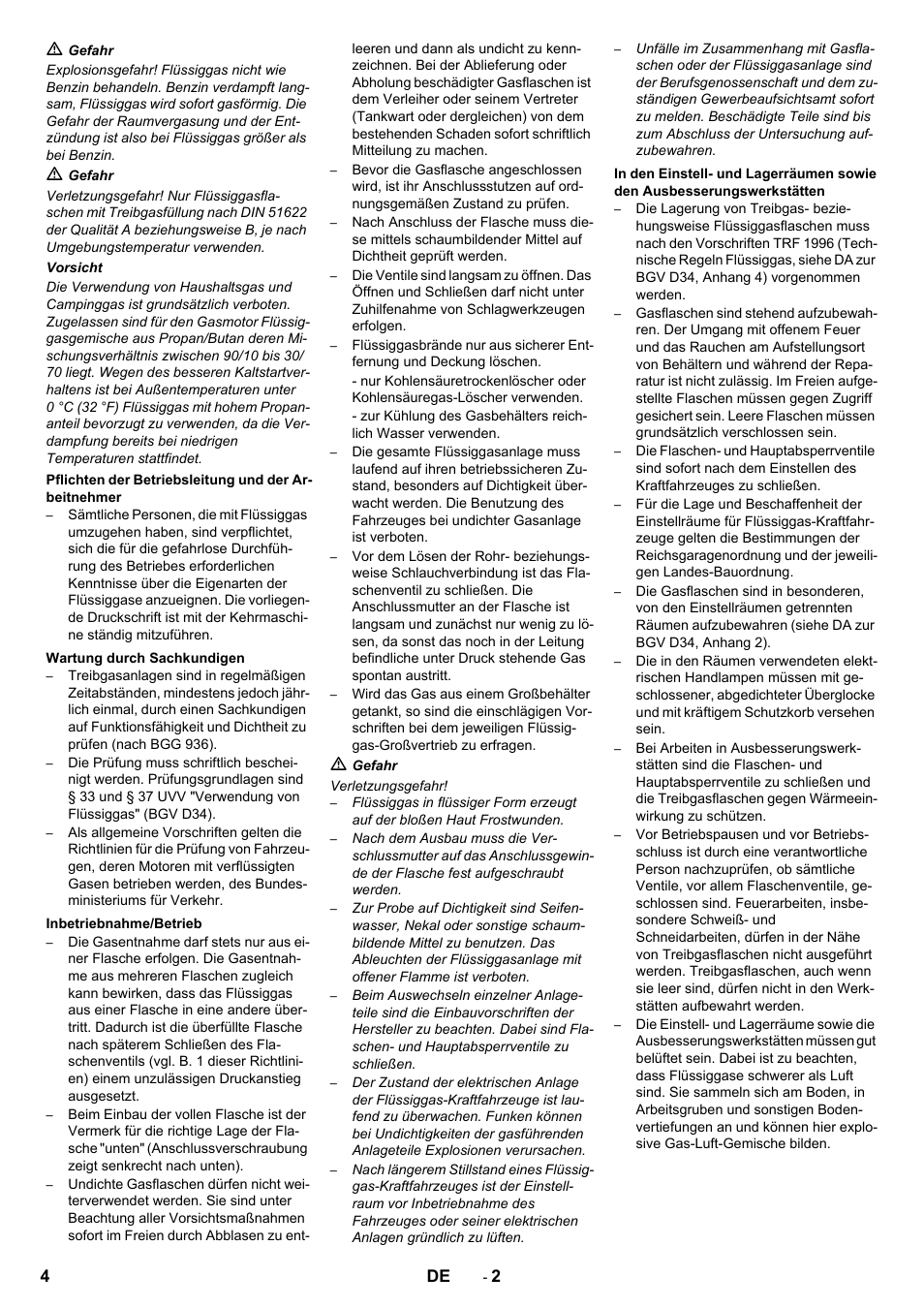Karcher KM 150-500 LPG User Manual | Page 4 / 457