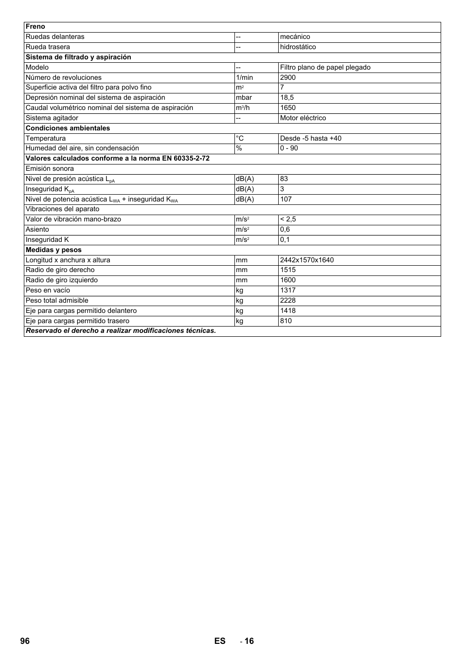 96 es | Karcher KM 150-500 LPG User Manual | Page 96 / 457