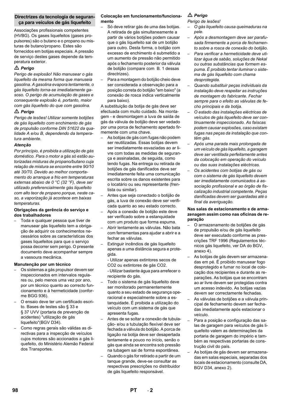Karcher KM 150-500 LPG User Manual | Page 98 / 457