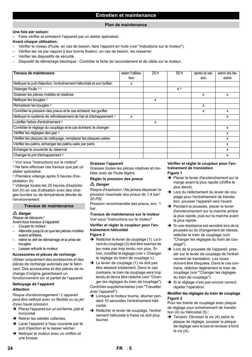 Entretien et maintenance, 24 fr | Karcher STH 8-66 User Manual | Page 24 / 128