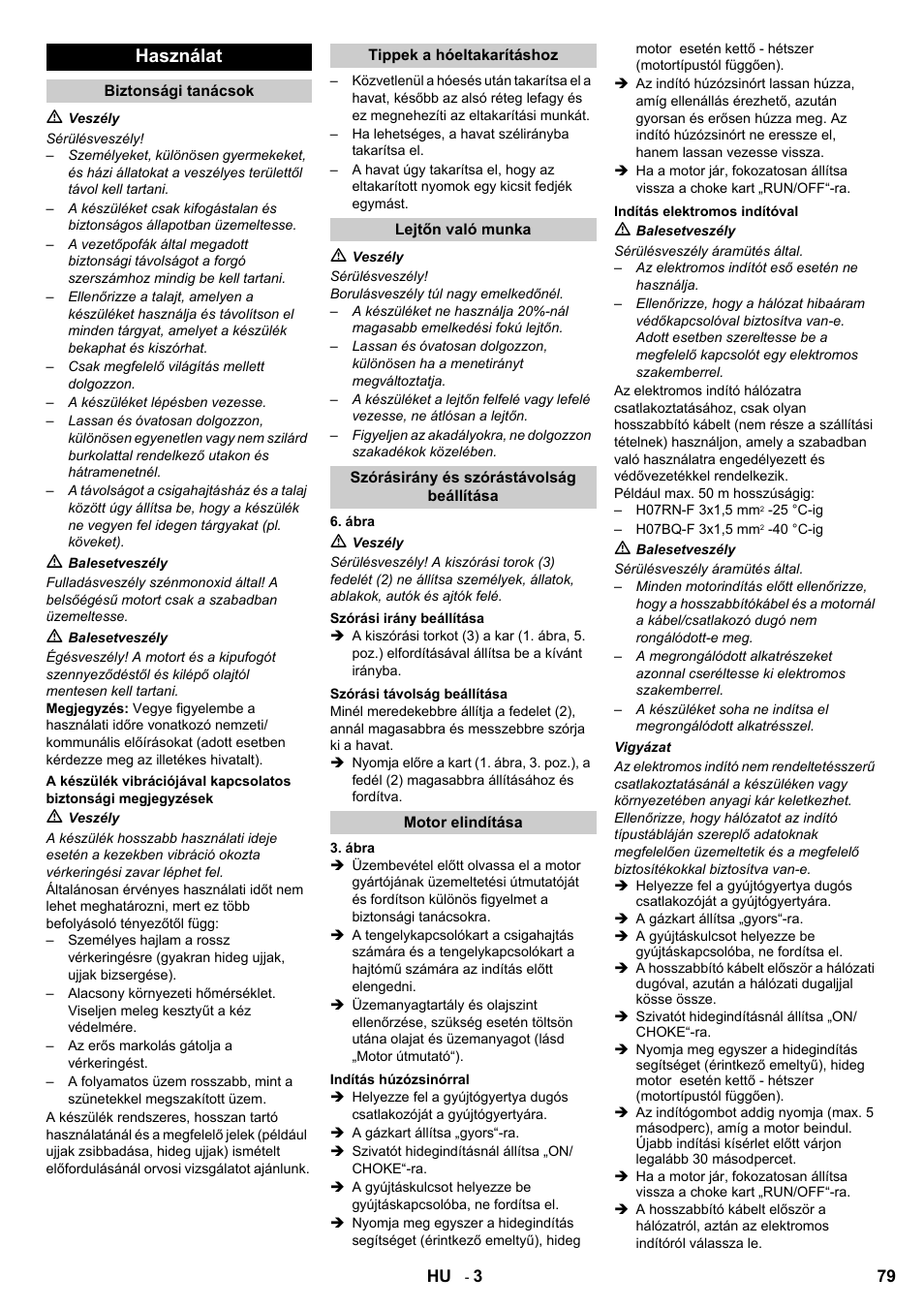 Használat | Karcher STH 8-66 User Manual | Page 79 / 128