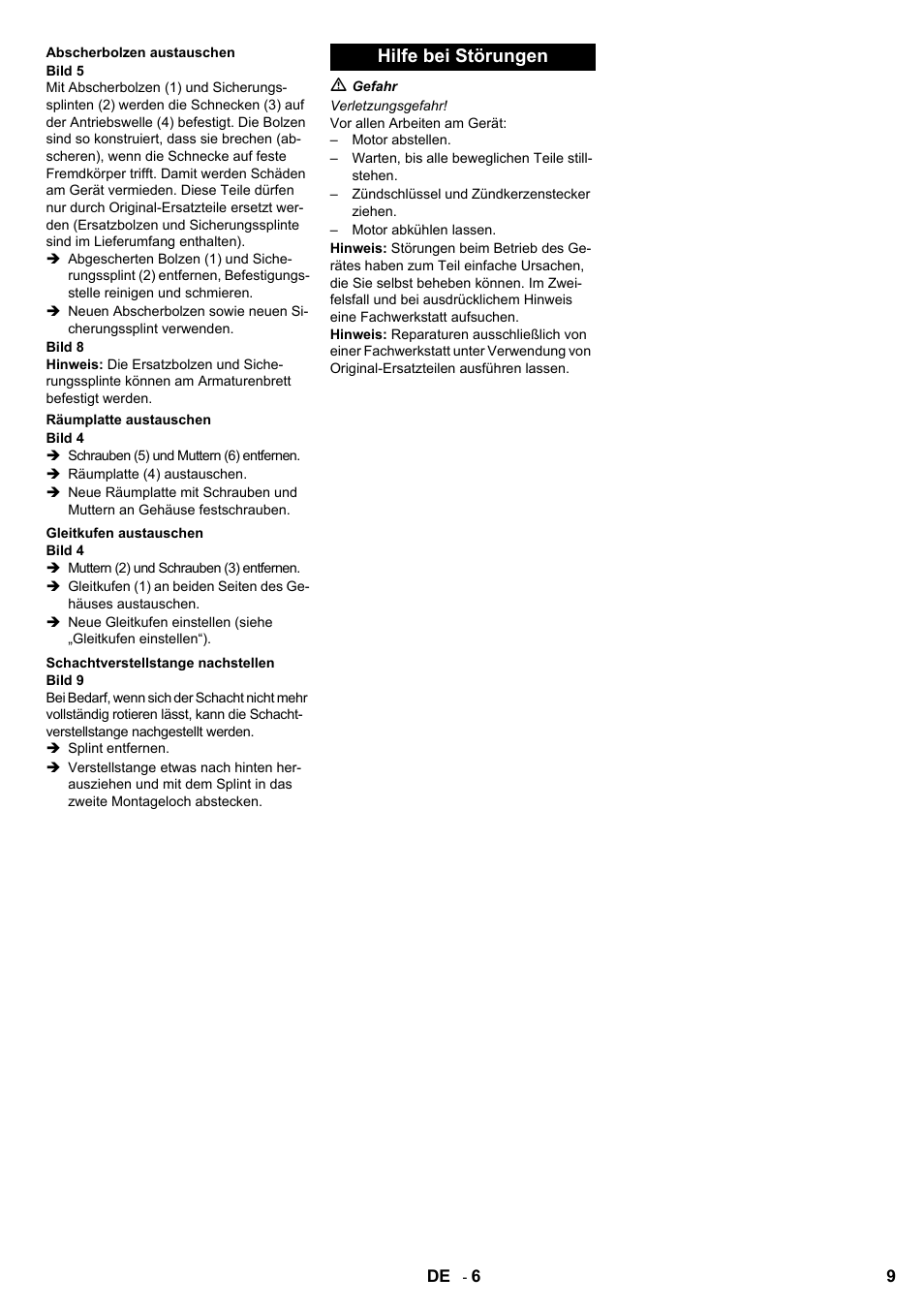 Hilfe bei störungen | Karcher STH 8-66 User Manual | Page 9 / 128