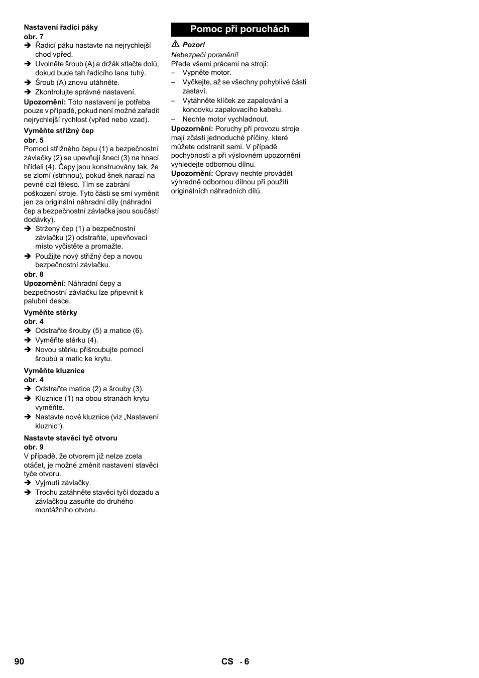Pomoc při poruchách | Karcher STH 8-66 User Manual | Page 90 / 128