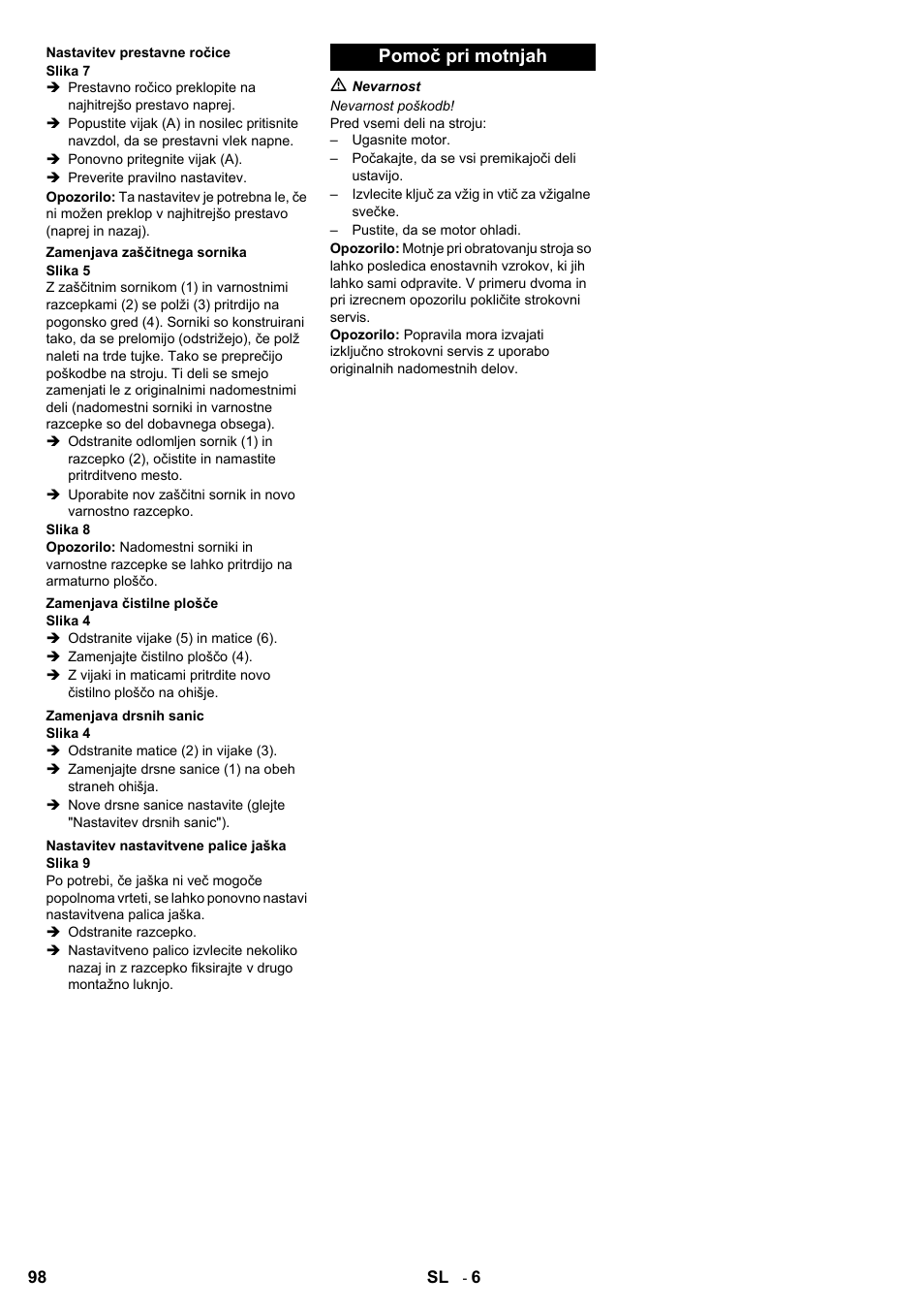 Pomoč pri motnjah | Karcher STH 8-66 User Manual | Page 98 / 128