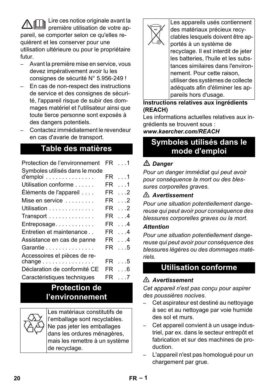 Karcher IVC 60-12-1 Tact EC User Manual | Page 20 / 188
