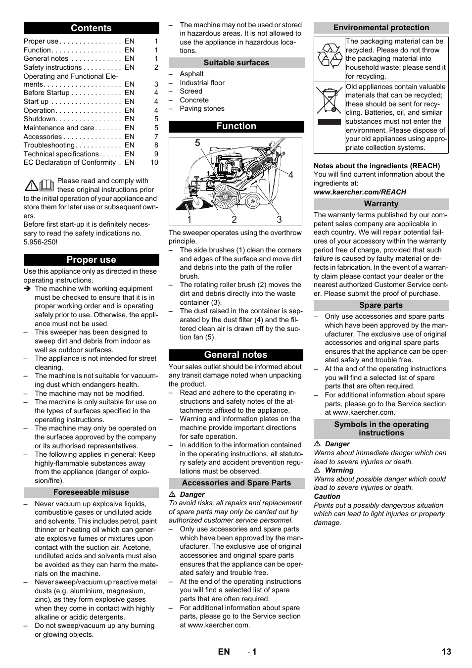 Karcher KM 75-40 W P User Manual | Page 13 / 284