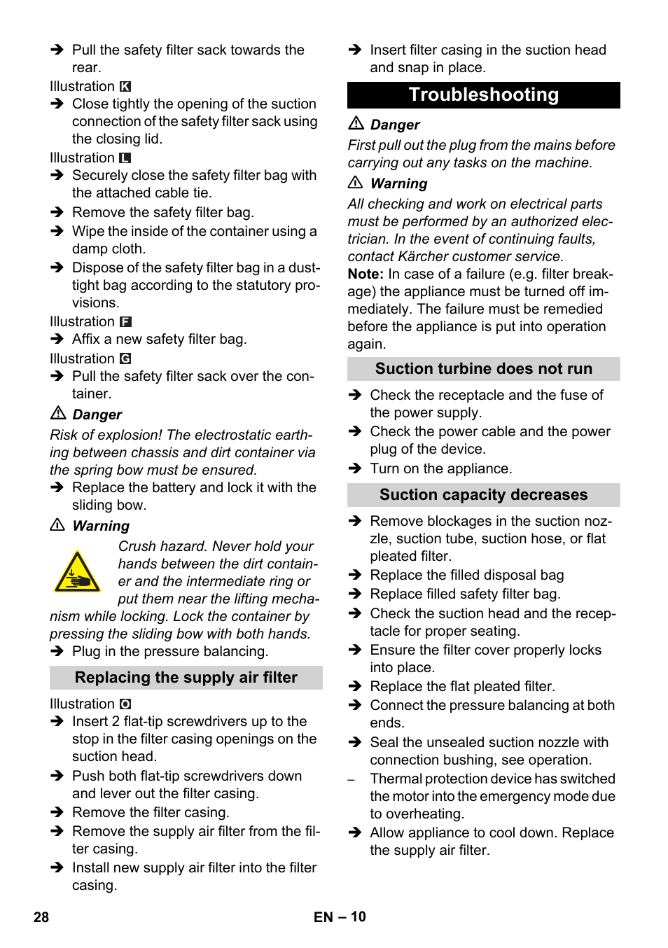 Troubleshooting | Karcher IVC 60-12-1 Ec H Z22 User Manual | Page 28 / 372