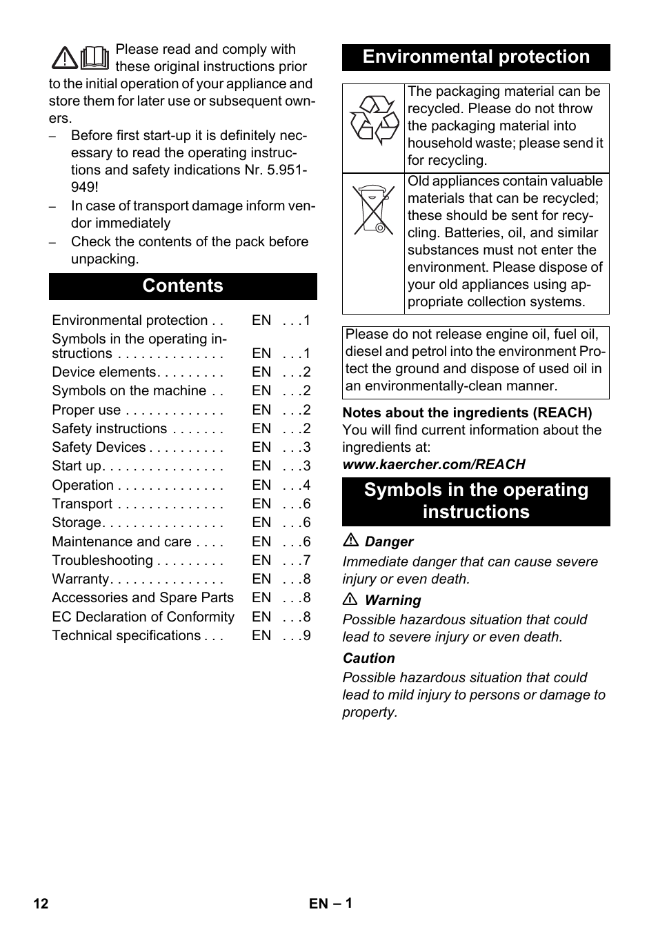 Karcher HD 1050 B User Manual | Page 12 / 270