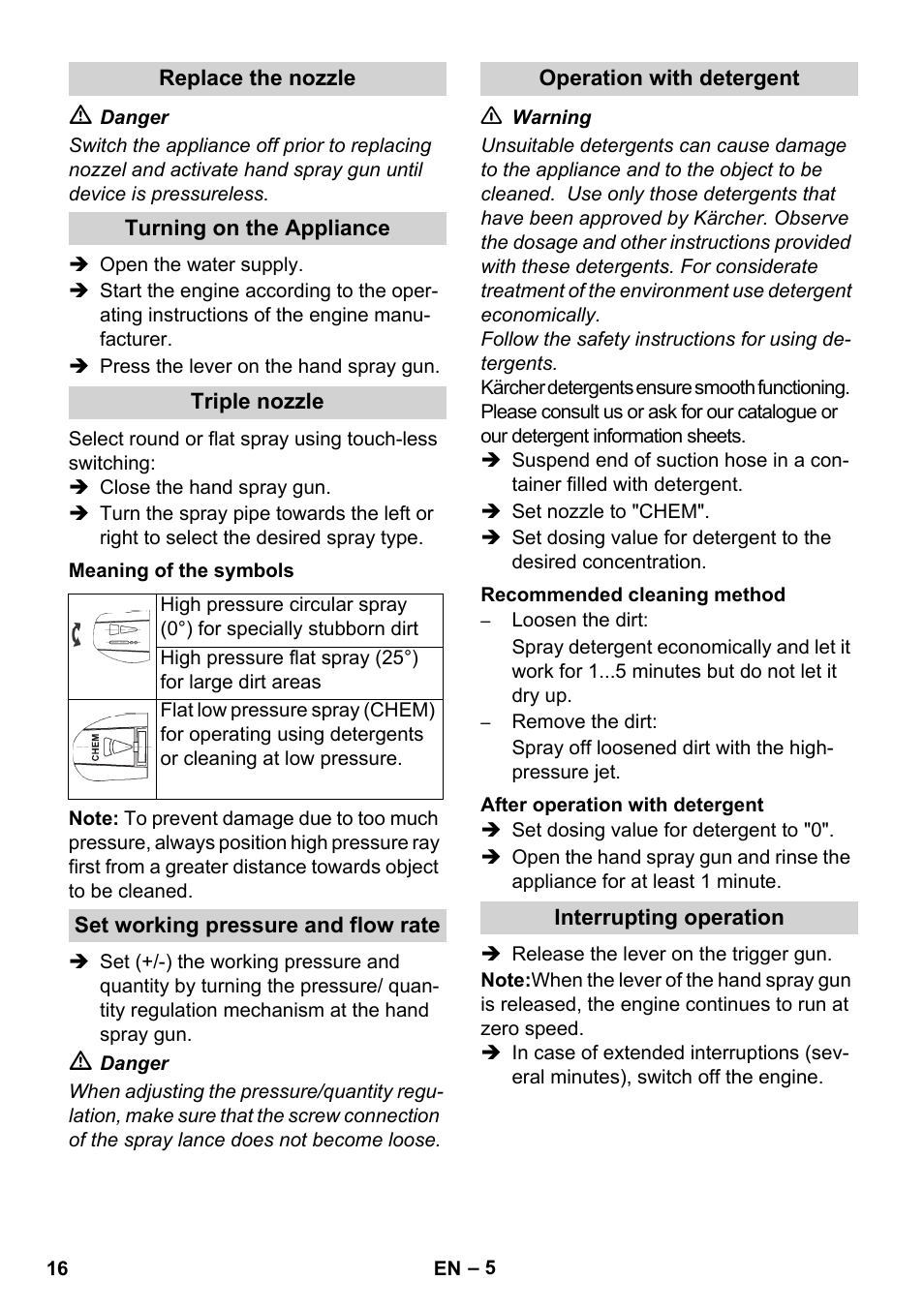 Karcher HD 1050 B User Manual | Page 16 / 270