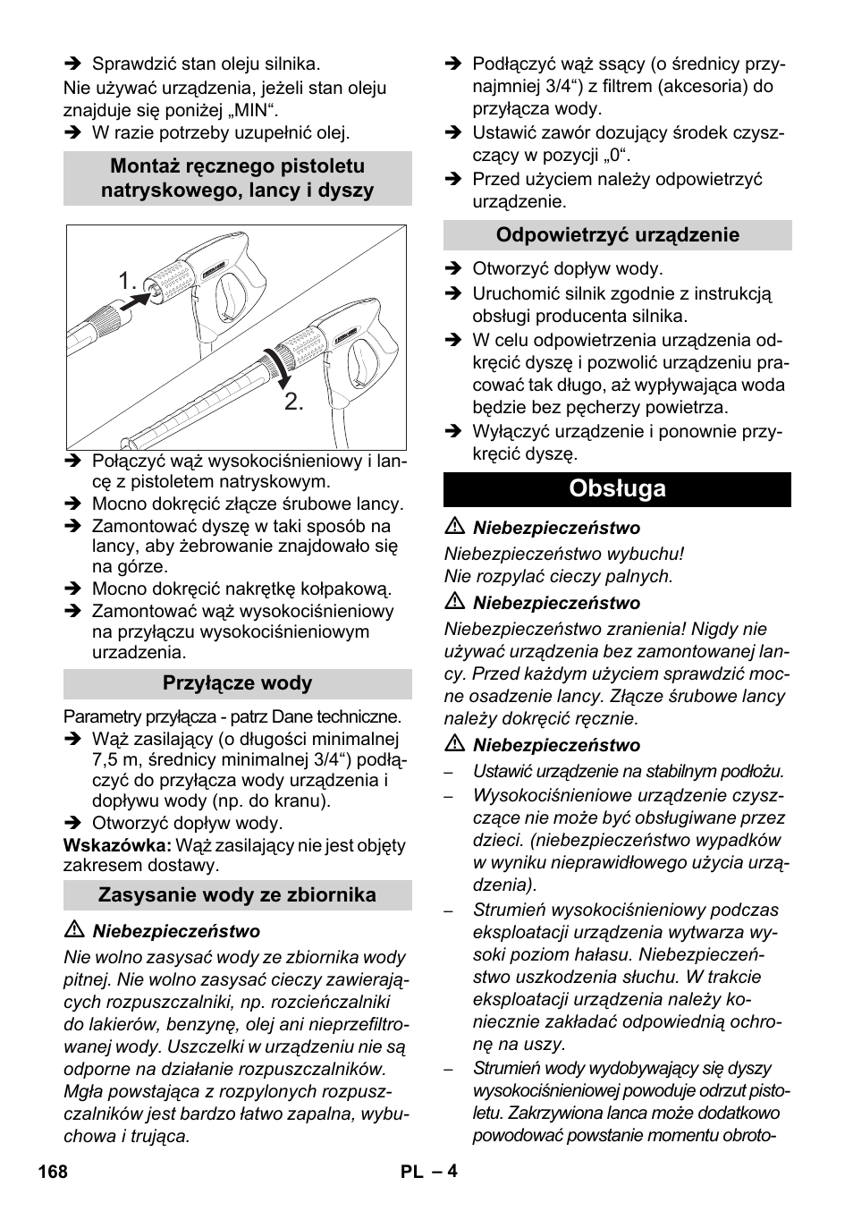 Obsługa | Karcher HD 1050 B User Manual | Page 168 / 270