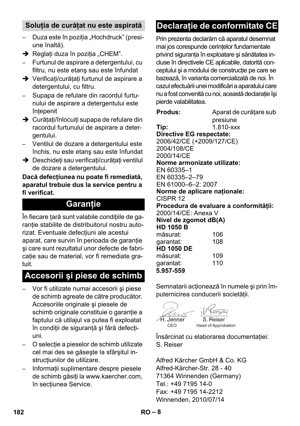 Karcher HD 1050 B User Manual | Page 182 / 270