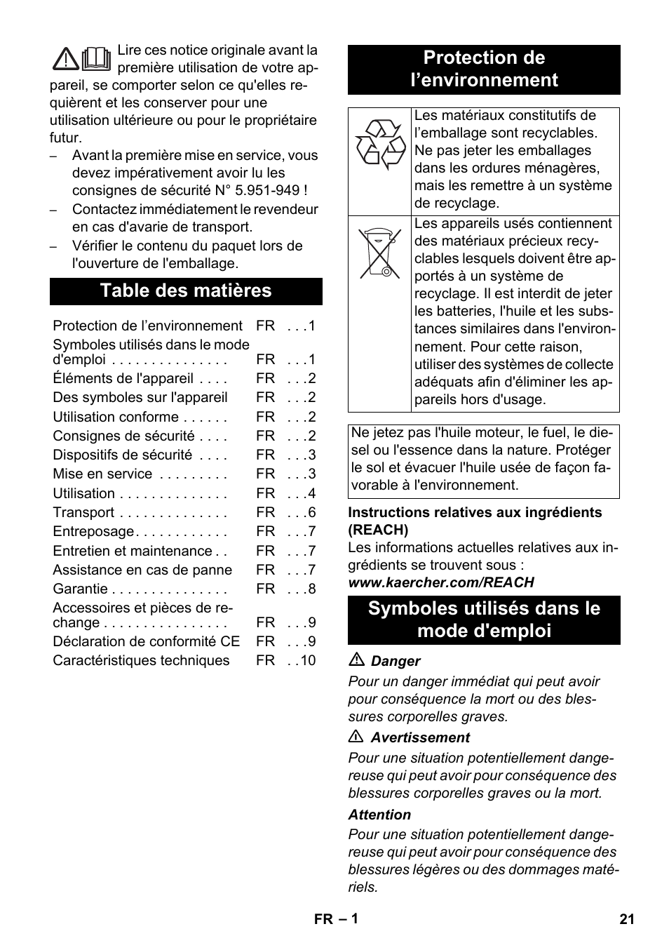 Karcher HD 1050 B User Manual | Page 21 / 270
