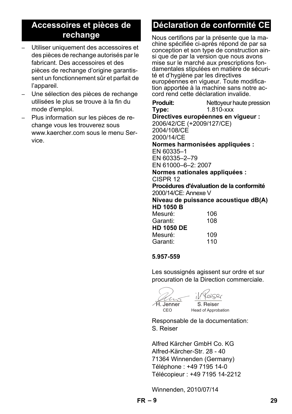 Karcher HD 1050 B User Manual | Page 29 / 270